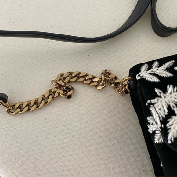 Tory Burch Kira Embroidered Velvet crossbody wallet bag - Picture 6 of 12